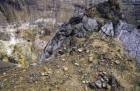 Large block on the crater rim.