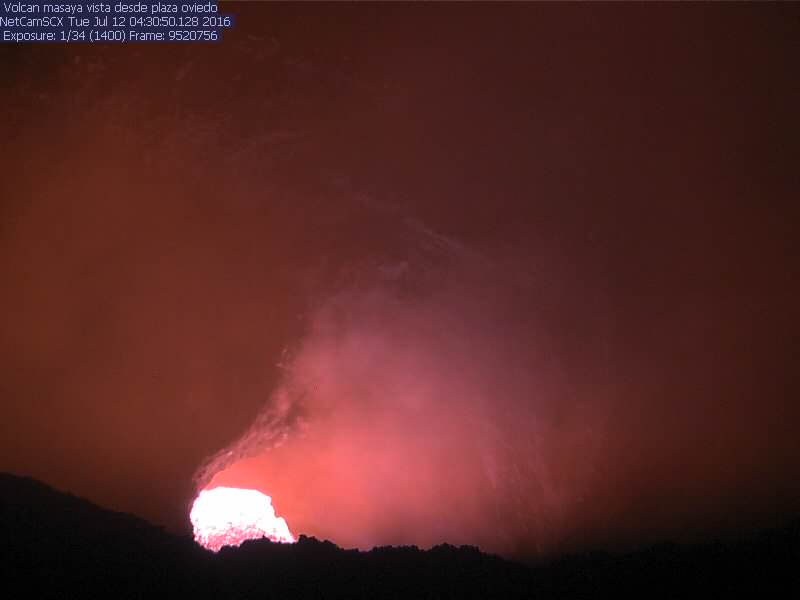 The active lava lake of Masaya this morning (INETER crater webcam)