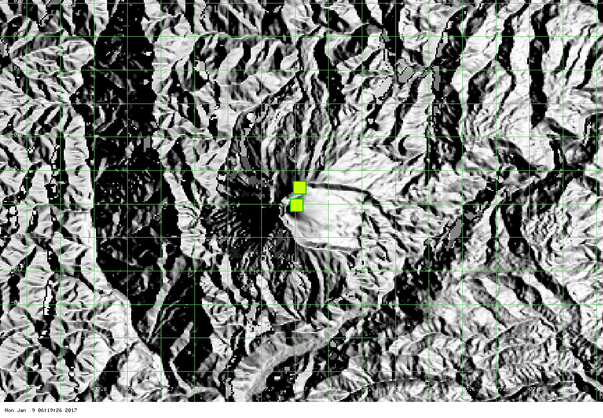 Mild thermal signal at Reventador volcano (MODIS data, Univ. Hawai'i)