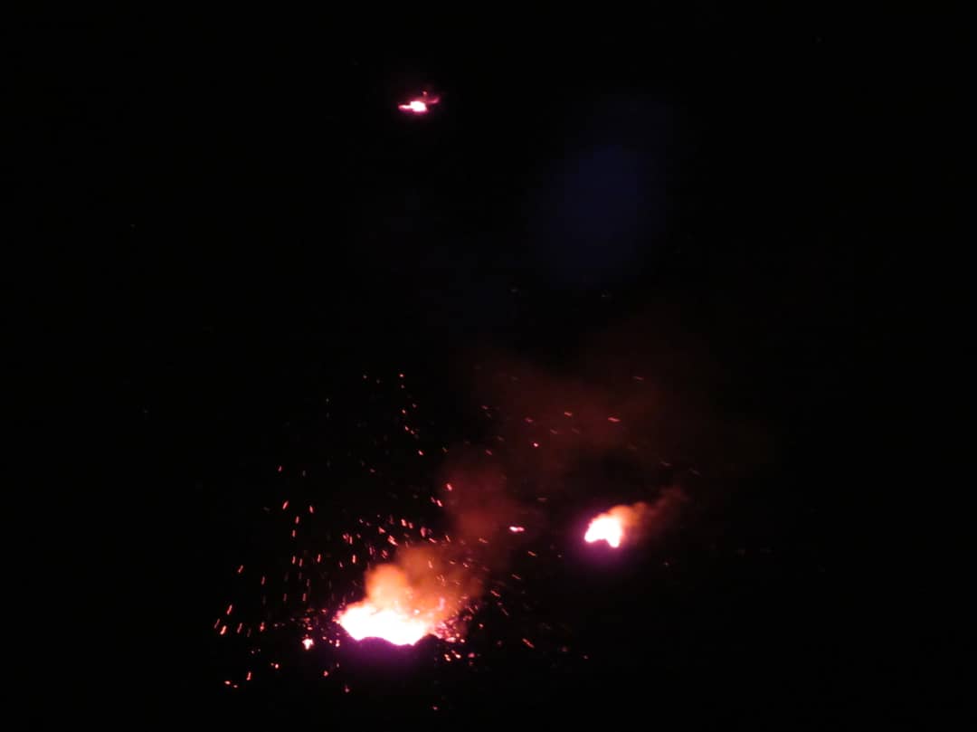 Spattering at two vents within the main Nyiragongo crater (image: @CharlesBalagizi/twitter)