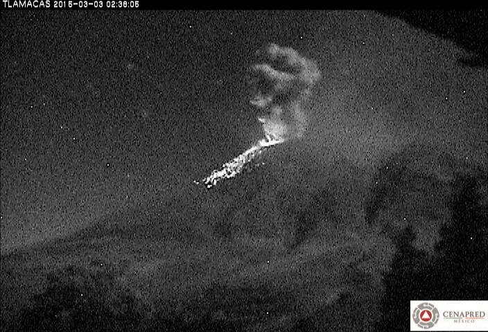 Explosion from Popocatépetl last evening