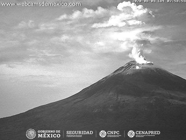 Explosion from Popocatépetl volcano yesterday (image: CENAPRED)