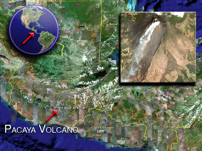 Pacaya volcano satellite image by (c) Google Earth View