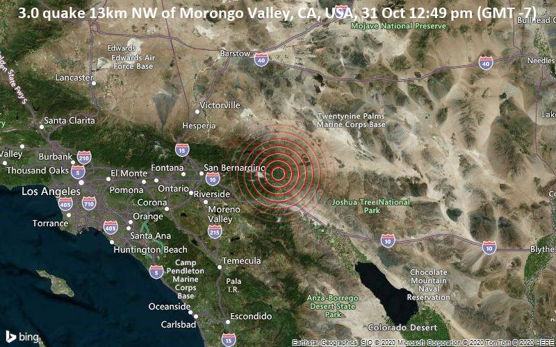 Small Earthquake Of Magnitude 3 0 Just Reported 30 Miles Northeast Of Hemet California Volcanodiscovery