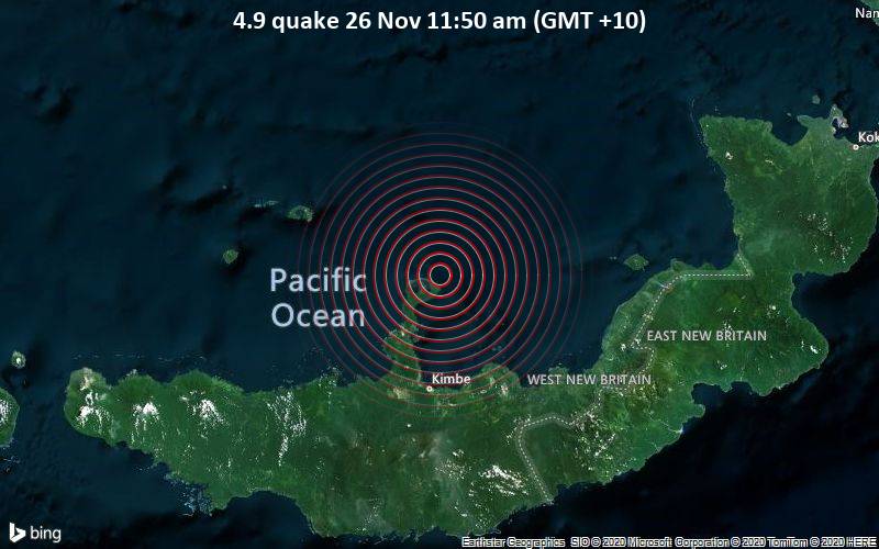 4.9 quake 26 Nov 11:50 am (GMT +10)