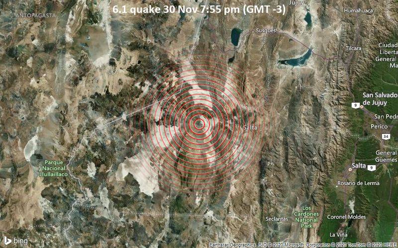 6.1 quake 30 Nov 7:55 pm (GMT -3)