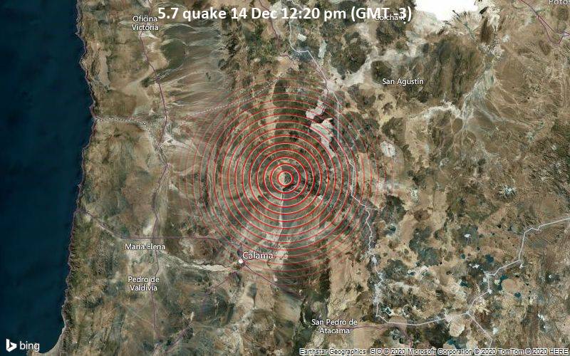 Moderates Aber Tiefes Erdbeben Der Starke 5 7 Erschuttert Calama Chile Volcanodiscovery