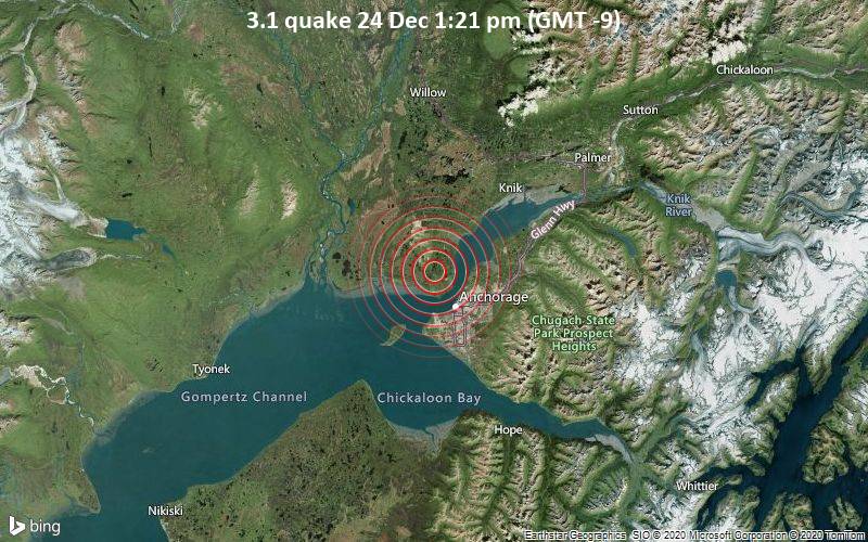 3.1 quake 24 Dec 1:21 pm (GMT -9)