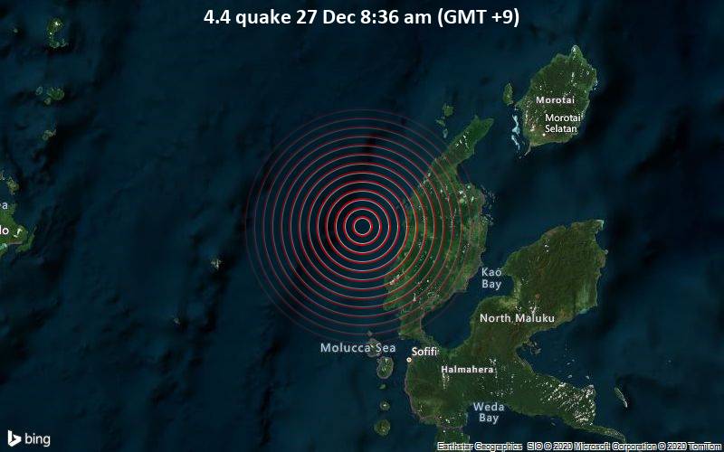 4.4 quake 27 Dec 8:36 am (GMT +9)