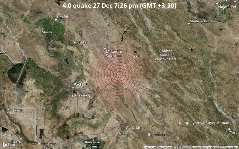 Light 4 0 Quake Hits Near Ramhormoz Khuzestan Iran Volcanodiscovery