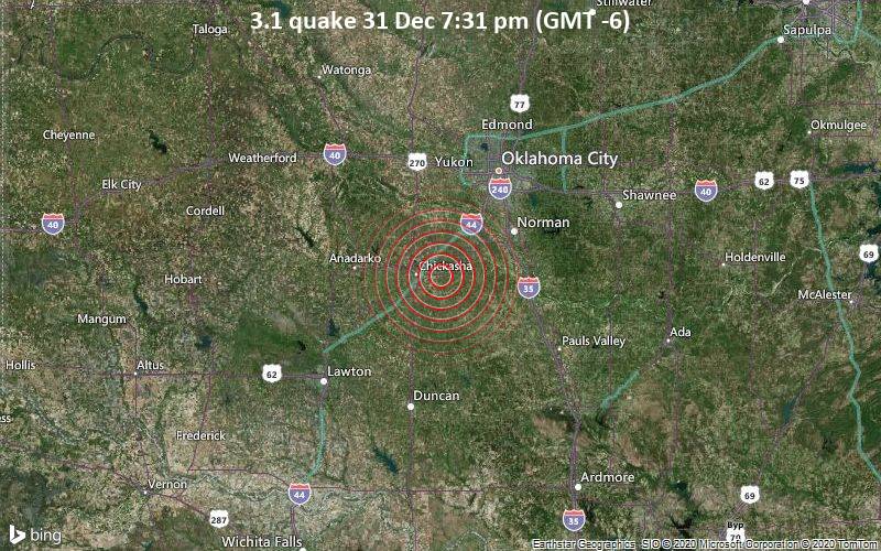 Small Magnitude 3 1 Earthquake 7 Miles East Of Chickasha Oklahoma United States Volcanodiscovery