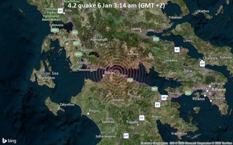4.2 quake 6 Jan 3:14 am (GMT +2)