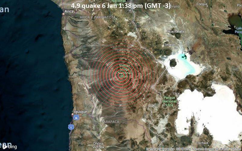 4.9 quake 6 Jan 1:38 pm (GMT -3)