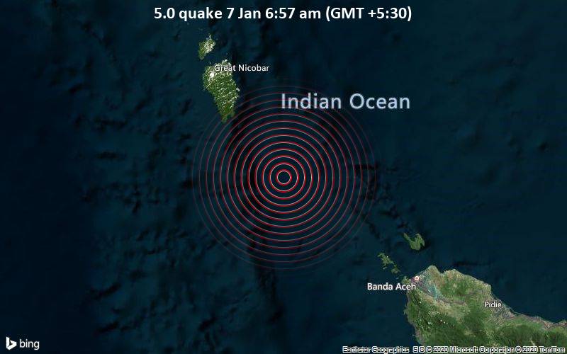 5.0 quake 7 Jan 6:57 am (GMT +5:30)
