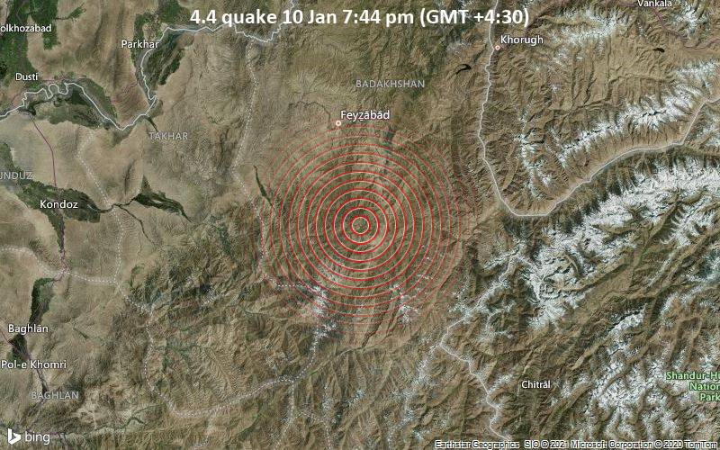4.4 quake 10 Jan 7:44 pm (GMT +4:30)