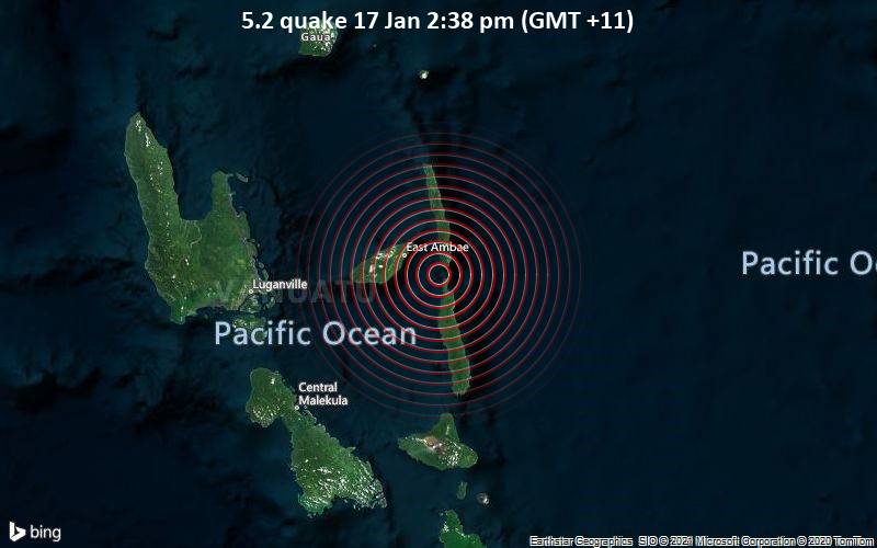 5.2 quake 17 Jan 2:38 pm (GMT +11)