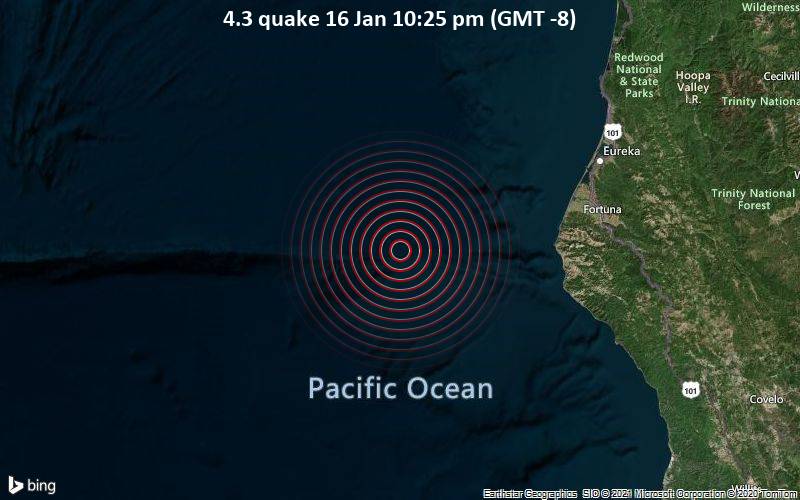 4.3 quake 16 Jan 10:25 pm (GMT -8)