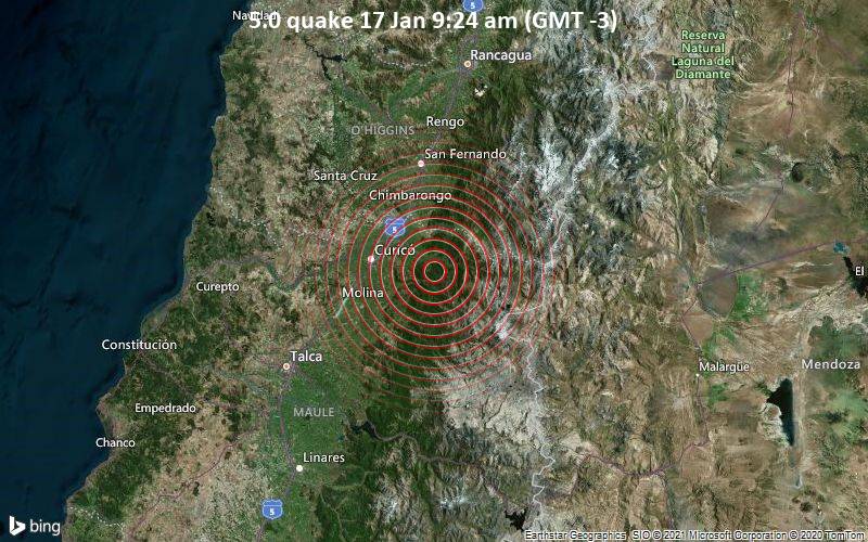 5.0 quake 17 Jan 9:24 am (GMT -3)