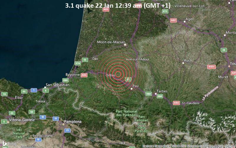 3.1 quake 22 Jan 12:39 am (GMT +1)
