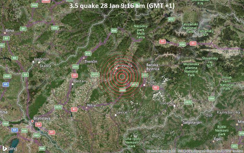 3.5 Zemetrasenie 28. januára, 9:16 (GMT +1)