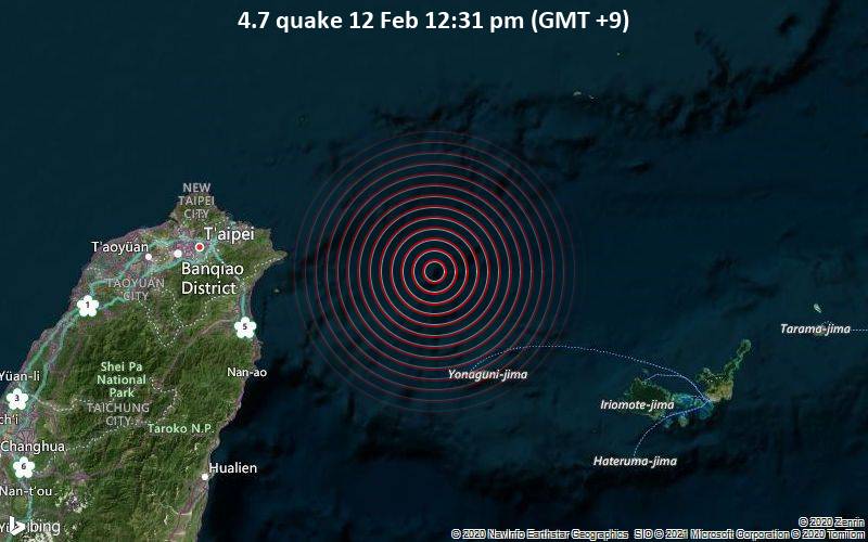 Moderate 4 7 Quake Hits Near Yonakuni Yaeyama Gun Okinawa Japan Volcanodiscovery