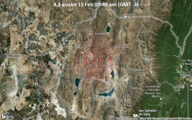 4.3 quake 15 Feb 10:49 am (GMT -3)