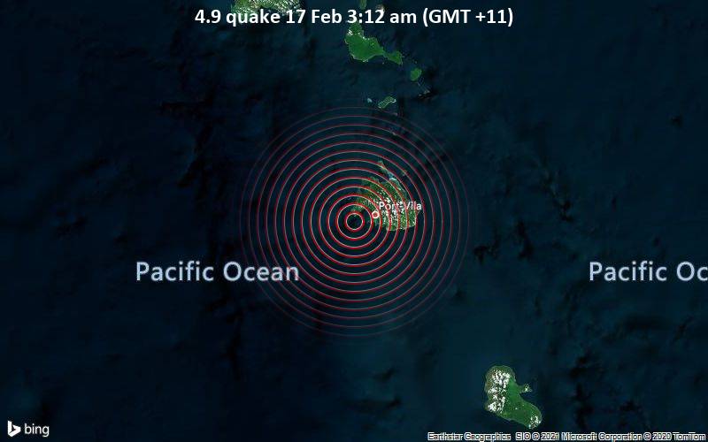 4.9 quake 17 Feb 3:12 am (GMT +11)