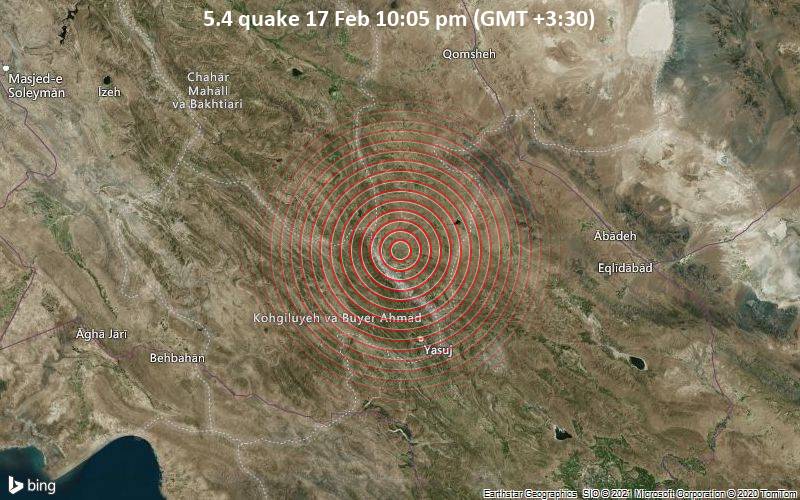 5.4 quake 17 Feb 10:05 pm (GMT +3:30)