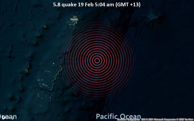 5.8 quake 19 Feb 5:04 am (GMT +13)
