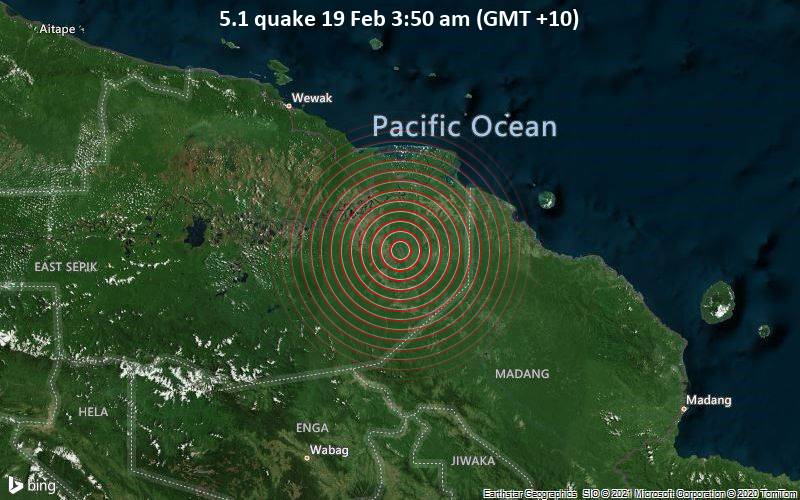 5.1 quake 19 Feb 3:50 am (GMT +10)