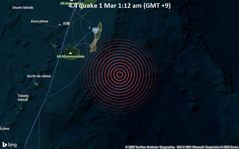 4.4 quake 1 Mar 1:12 am (GMT +9)
