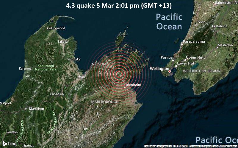 4.3 quake 5 Mar 2:01 pm (GMT +13)