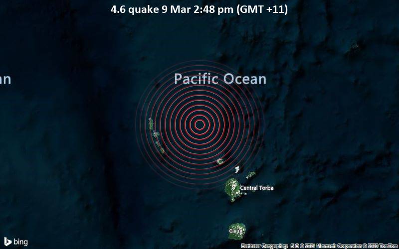 4.6 quake 9 Mar 2:48 pm (GMT +11)