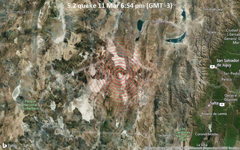 5.2 Terremoto del 11 de marzo a las 6:54 p.m. (GMT -3)