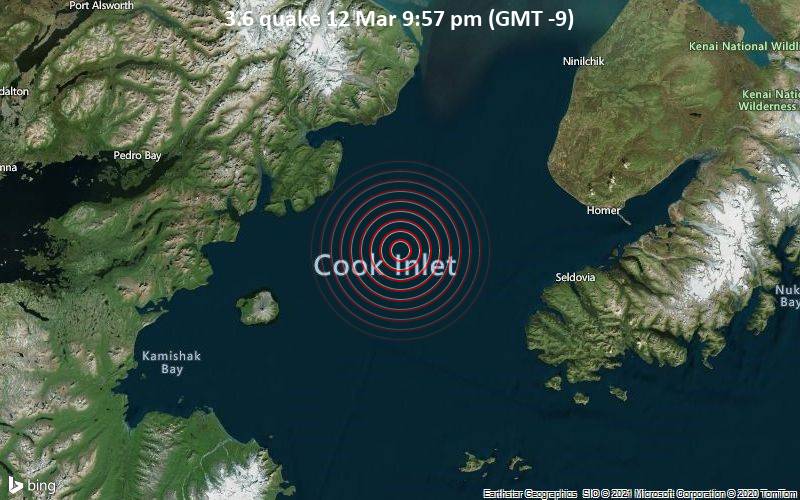 3.6 quake 12 Mar 9:57 pm (GMT -9)