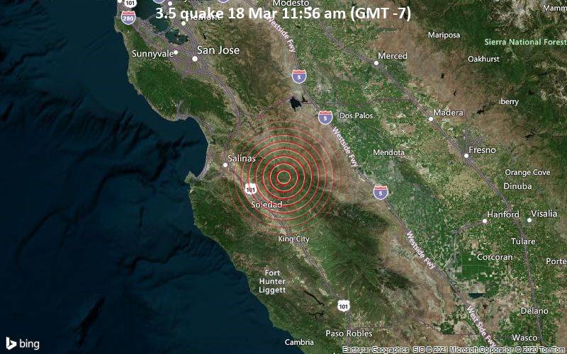 3.5 Terremoto 18 de marzo a las 11:56 a.m. (GMT -7)