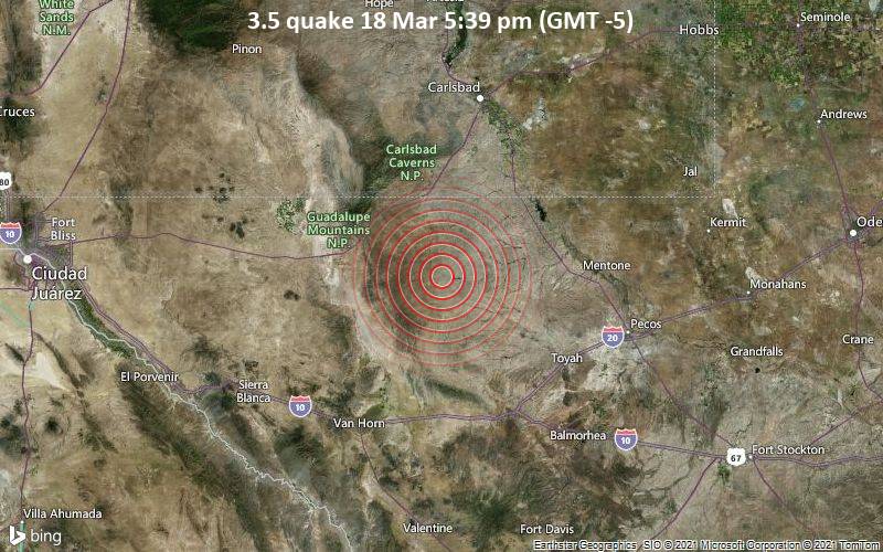 Terremoto de 3.5 18 de marzo a las 5:39 pm (GMT -5)