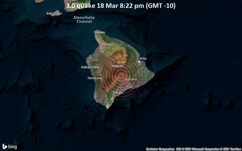 3.0 Gempa 18 Maret 20:22 (GMT -10)
