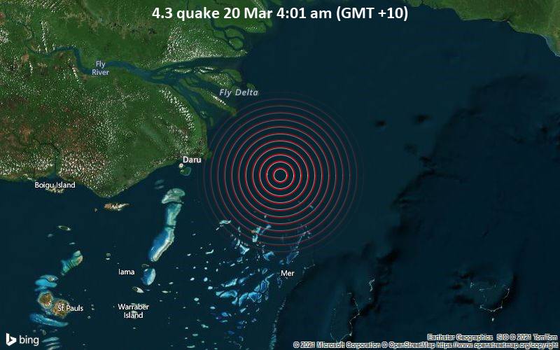 4.3 Gempa 20 Maret 4:01 AM (GMT +10)