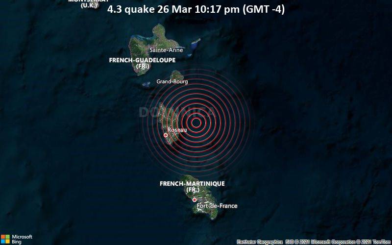 4.3 Gempa 26 Maret 10:17 PM (GMT -4)
