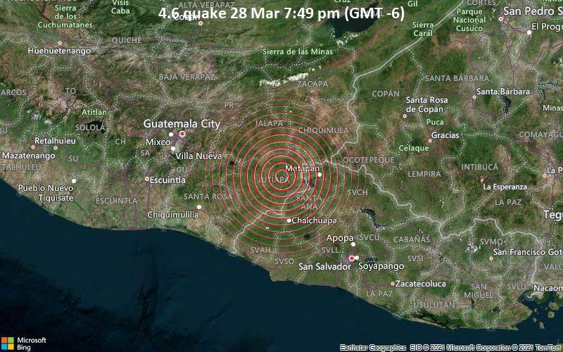 4.6 Terremoto 28 de marzo 7:49 pm (GMT -6)