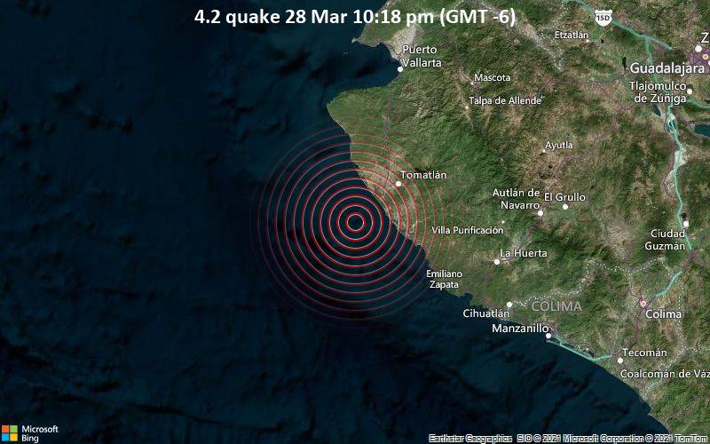 4.2 Terremoto 28 de marzo 10:18 AM (GMT -6)