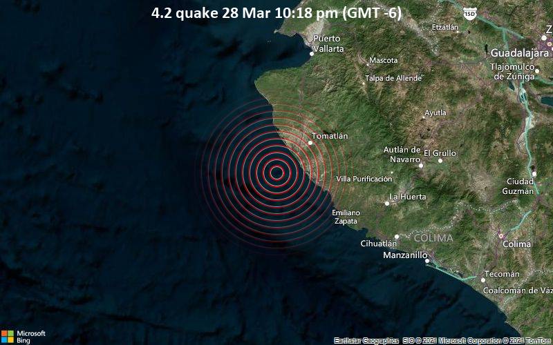 4.2 Terremoto a las 10:18 pm del 28 de marzo (GMT-6)