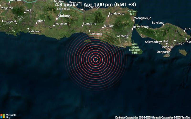 4.8 Erdbeben 1. April 13:00 Uhr (GMT +8)
