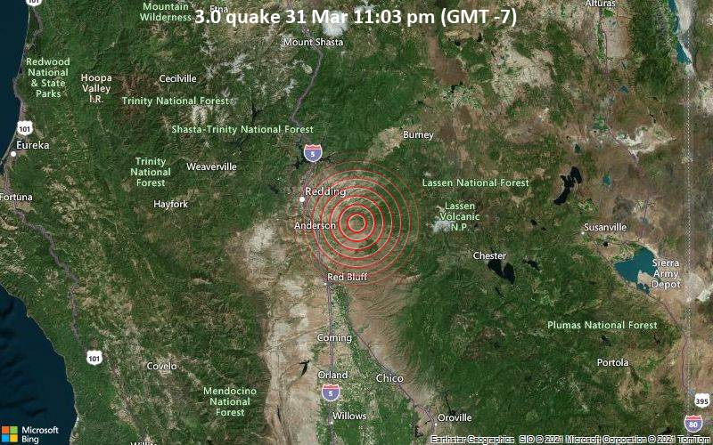 3.0 Gempa 31 Maret 11:03 (GMT -7)