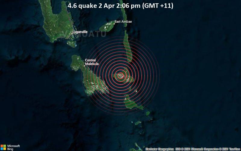 4.6 quake 2 Apr 2:06 pm (GMT +11)