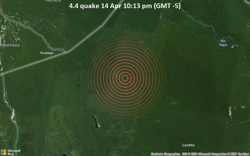 4.4 Terremoto 14 de abril a las 10:13 p.m. (GMT -5)