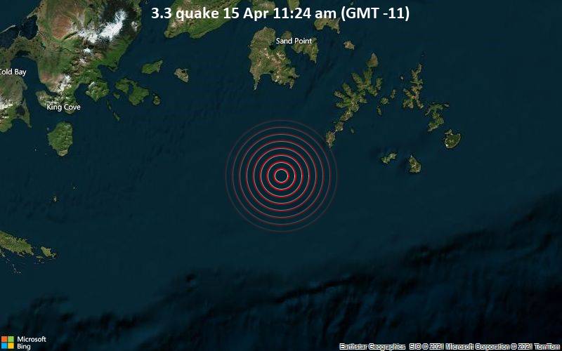 3.3 quake 15 Apr 11:24 am (GMT -11)