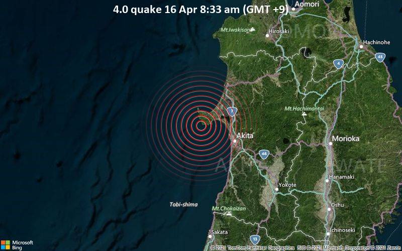 4.0 quake 16 Apr 8:33 am (GMT +9)