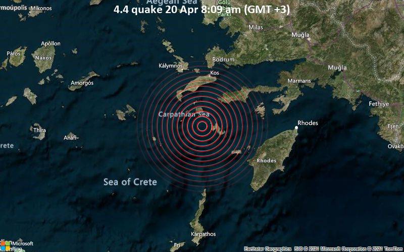 4.4 terremoto 20 de abril, 8:09 (GMT +3)